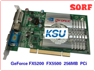 [SQRF] การ์ดคุณภาพสูงสำหรับ NVIDIA GeForce FX5500 5200 256MB DDR VGA + Svideo + DVI 128bit การ์ดแสดง