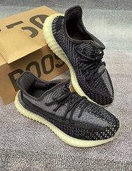 原裝有盒adidas originals Yeezy Boost 350 V2  "Carbon" 舒適時尚 低幫休閒鞋 男女同款 黑色