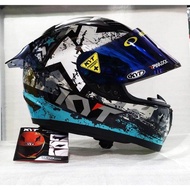 HELM KYT R10 SERI 3 AQUA PAKET GANTENG PULL MOTIP