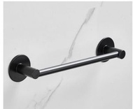 壁掛式免打孔衛生間浴巾架（鋁毛巾桿D款-黑色單桿40CM）
