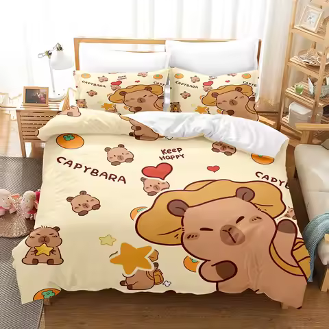 Kapibala Duvet Cover Set Comforter Bedding 3D Children'S Bedding Set 3-Piece King Size