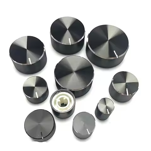 For 6mm Roll Shaft/D-axis Aluminum Alloy Potentiometer Knob Cap Volume Control Knob Hat Rotation Swi