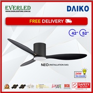 [FREE DELIVERY] DAIKO Neo 42"/52" DC Ceiling Fan with 24W Tri-Color LED and Remote (GENTLE WIND)
