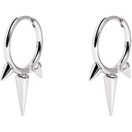 Fashion Spike Sterling Silver Hoop Earrings for Women Girls Men Hypoallergenic Minimalist Huggie Sma