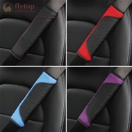 FLYTOP Universal 1PC Carbon Fiber Leather Car Seat Belt Cover Auto Seat Belt Covers Shoulder Protect