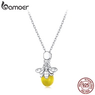 สร้อยคอเสน่ห์ของ925เงินสเตอร์ลิงน้ำผึ้ง BAMOER สำหรับผู้หญิงของขวัญพร้อม SCN554กล่องของขวัญ