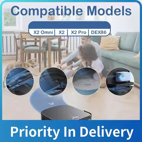 Replacement Parts For ECOVACS DEEBOT X2 Omni/X2/X2 Pro / DEX86 Robot Vacuum, Main Rubber Brush,Side 