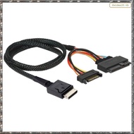 [L W H Y] Gen 4 Oculink SFF-8611 4I to PCIe SFF-8639 U.2 NVMe with  15P Male Power Server Cable