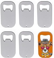 6 Pcs. Sublimation blanks Small 3''x 1,5" Grey Steel Bottle Beer Metal Opener Heavy duty Stainless S