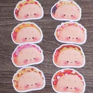 Set of 8 cute chibi taco and tacos stickers M000207