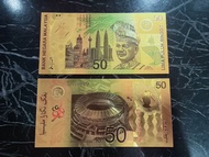💎24K GOLD FOIL COLLECTION 💎🇲🇾Commemorative Notes SUKOM98 50🇲🇾 1pcs=RM15❤️Gold Foil Malaysia banknote