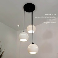 Lampu gantung 3 in 1 minimalis kap bulat lampu gantung moonlight lampu gantung kamar - ruang tamu -