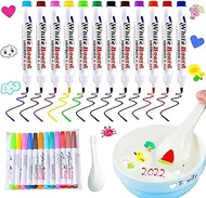 1nfzkcn Magical Floating Drawings Bundle 12 Colors Magic Floating Ink Pens with Spoon Water Painting