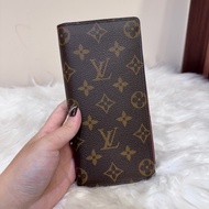 LV Brazza 老花對開長夾 晶片款 近全新