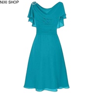 NIXI SHOP ∋❅ Limea Plus Size Dress For Women Formal Wedding Dress For Ninang Sale Women Formal Wedding Bridesmaid High-Waist Party Ball Prom Gowntail Dress Chiffon Beige