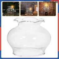 ☕ 2Pcs Clear Glass Kerosene Lamp Covers Stable Flame Holder Versatile Oil Lamp Shades