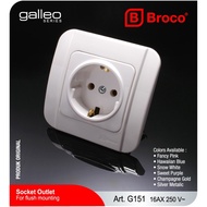 Broco GALLEO G151-55S (B) Original White IB Inbow Embedded Grounded Socket