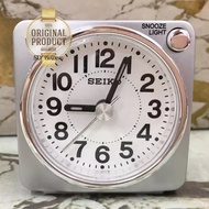 SEIKO นาฬิกาปลุก Beep Alarm Clock (Snooze) QHE118S- สีบอร์นเงิน