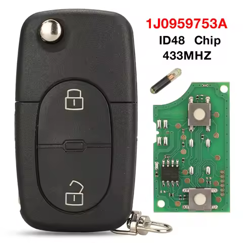 jingyuqin Remote Control 1J0959753A ID48 Chip Key 2BTN Smart Transmitter 433Mhz For VW Volkswagen Pa