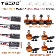 1​507 1607 Brushless Motor M5 Shaft w/ Falco BLHeli_S 35A 45A ESC 2-6S Lipo for FPV QAV250 X210 RC R