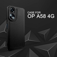 EllaStuff COD Available Case Oppo A58 Softcase PREMIUM LEATHER BLACK Casing Oppo A58