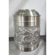 Pewter Tea Leaf Container / Pewter Mug Gold /Souvenir/ Collection / Renaissance Pewter