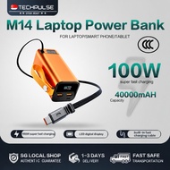 TechPulse CCC 40000mAH Laptop Power Bank Built-in Cable LED Display 100W Fast Charging PowerBank For