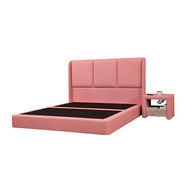 [特價]【UHO】皇家貓抓皮3件組(床頭片+床底+USB床邊櫃)-6尺雙人加大86灰