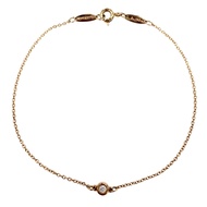 極佳狀態 ◇ TIFFANY&Co. Tiffany By the Yard AU750 (PG) 手鍊，鑲嵌 1 顆鑽石（約 D0.05 克拉），直徑 3.7 毫米（含鑲嵌部分），玫瑰金，西班牙製造