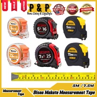 Bison Makote 5M / 7.5M 16feet / 25 feet Measurement Tape PC Rubber Protection