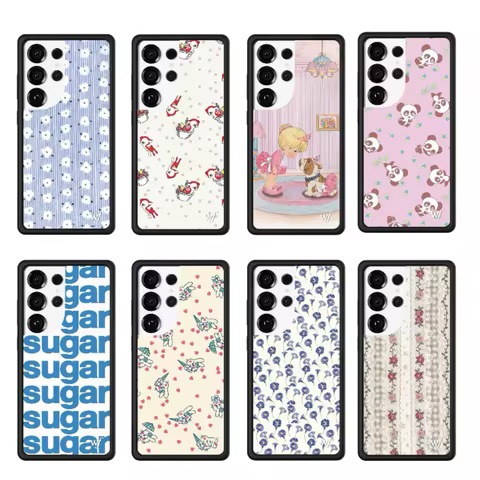 New Wildflower Cherry Cartoon Animals Phone Case For Samsung Galaxy S23 S24 S25 Ultra Cover 3D WF Fa