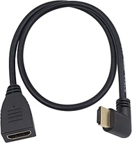 Poyiccot HDMI 2.0 Extension Cable 90 Degree, 2 Feet / 60cm HDMI Extender High Speed Left Angle HDMI 