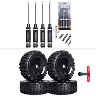 1/8 RC Buggy Tires and 17mm Hex Wheels Preglued & RC Hex Screw Driver Set for Arrma Typhon 3S 6S Tal