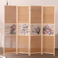 ONE - 折疊移動折屏玄關實木屏風【圖案九（現貨）】【高150x寬50cm（四片）】