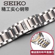 High Quality Genuine Leather Watch Straps Cowhide Seiko watch strip with mechanical male seiko5 steel chain SNKP09K1 SNKM85J1 band