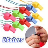 Outdoor Sport Fans Referee Whistle / Multifunction Party Birthday Supplies / Portable Mini Plastic Whistle with Hanging Rope / Colorful Football Soccer Rugby Cheerleading Whistle