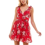 Sp.e.e.chl.e.ss Red Floral Chiffon Dress -v1211.