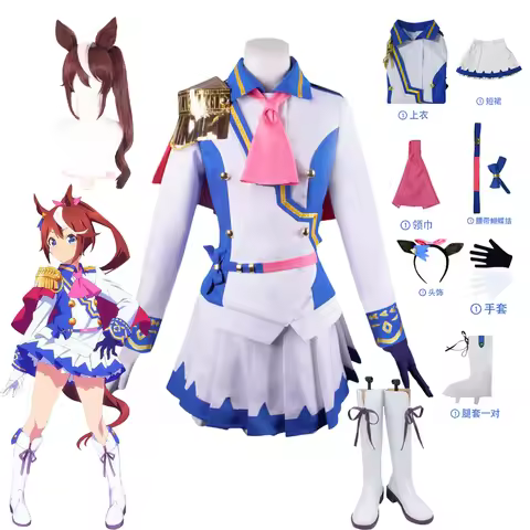 Tokai Derby Teio Cosplay Costume Classic Pretty Horse Girl Anime New Season 2 Dress Full Set Wig Hal
