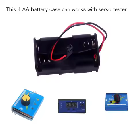 5pcs 4-Cell AA Battery Holder Case with 2Pin JR Connector for RC Servo Tester (6V)