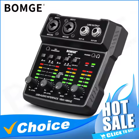 M-12 2 channels USB Audio Interface for PC Audio Interface XLR with Mic Interface USB Sound Card for