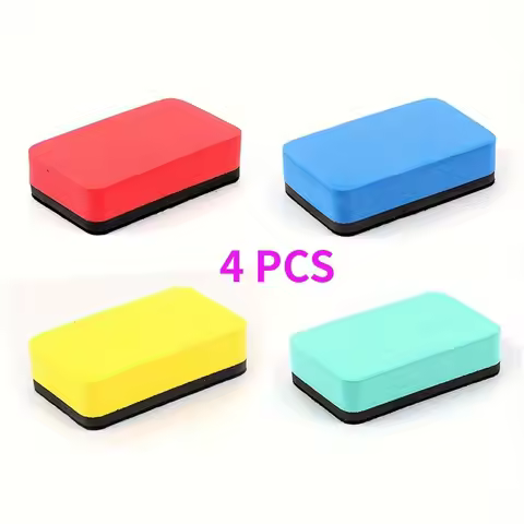 4pcs EVA Plain Color Rectangular Adsorbable Whiteboard Eraser Rectangular eraser magnetic felt cloth