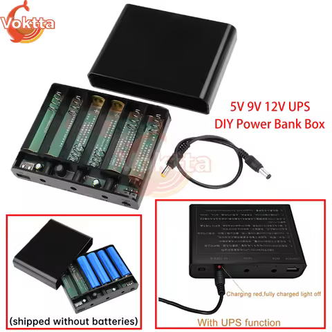 5V 9V 12V UPS 18650 Lithium Battery Uninterrupted Power Supply DIY Power Bank Box for Router Cellpho