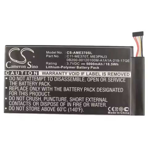 Li-Polymer Tablet Battery for Asus,3.7v,5000mAh,Transformer Pad TF400,ME301T-A1 Memo Smart PAD 10.1 