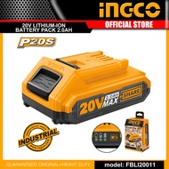 INGCO  แบตเตอรี่ 20V แบตเตอรี่ Lithium-Ion ขนาด 1.5 AH / 2 AH / 4AH / 5AH  แท่นชาร์จแบตเตอรี่ รุ่น FCLI2001 ใช้งานกับโททอลได้