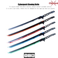 Cyberpunk Thermal Light-Up Samurai Sword, Rechargeable Cosplay Prop with Acrylic & Wood Material, Co
