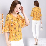 COD Free Shipping Plus Size M-6XL Koren Women Blouse Casual White Ladies Shirts Tops Fashion Casual 