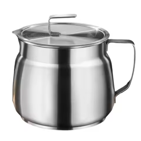 Extra Thick Stainless Steel Oil Filter Pot with Lid and Built-In Filter Suitable for Home Cooking Oi