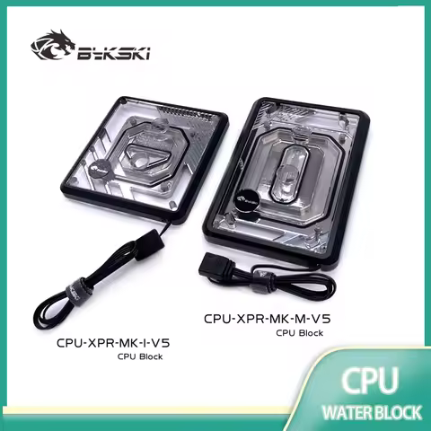 Bykski CPU-XPR-MK-I/M-V5 CPU Block Use for INTEL LGA1700 1200 2011 / AMD Ryzen 9/5/7 0.2mm Microchan
