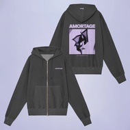 KPOP BLACKPINK JISOO Album AMORTAGE Merch ZIP UP Hoodie Men/Women Korean Fashion Loose Printed Sweat