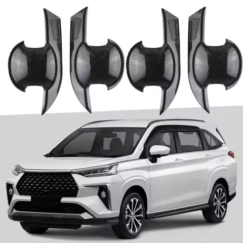 Carbon Fiber Car Door Handle Bowl Cover Trim Frame for Toyota Avanza Premio Veloz Cross 2022 2023 20